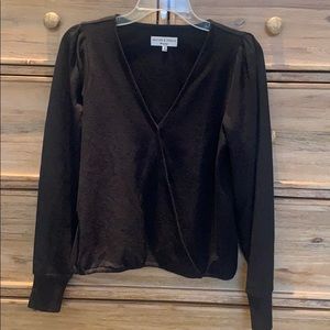 Madewell Texture and Thread black blouse